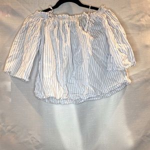 Off - Shoulder Striped Shirt